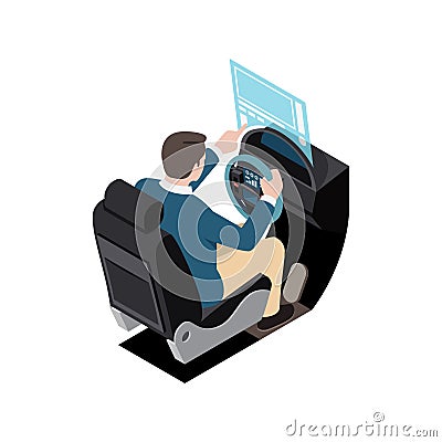 Isometric Car Simulator Vector Illustration