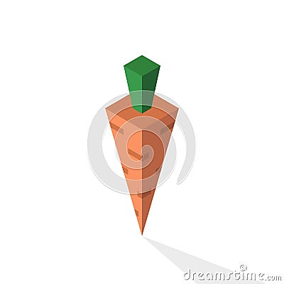 Isometric carrot, minimal vegetable Vector Illustration
