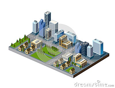 Isometric city Vector Illustration