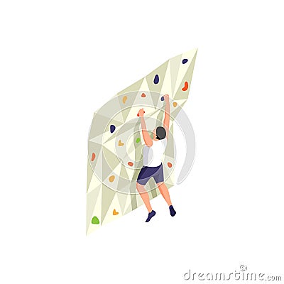Isometric Climbing Wall Vector Illustration