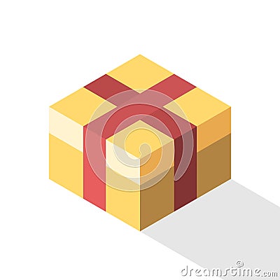 Isometric closed gift box Vector Illustration