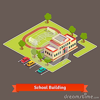 Isometric college campus or school building Vector Illustration