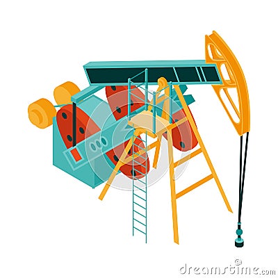 Oil Derrick Icon Cartoon Illustration