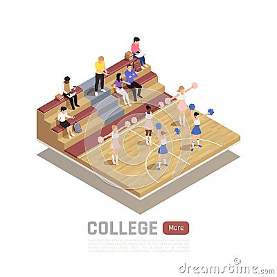 College Gym Isometric Composition Vector Illustration