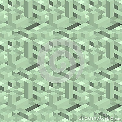 Isometric composition from square, rectangle. Vector Illustration