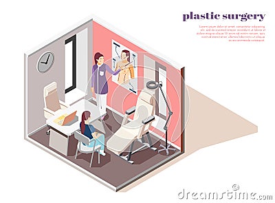 Plastic Surgeon Isometric Composition Vector Illustration