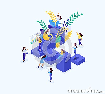 Isometric Concept for Big Business Vector Illustration