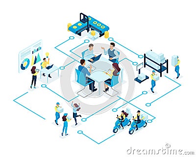 Isometric Concept for Big Business, Holding Vector Illustration