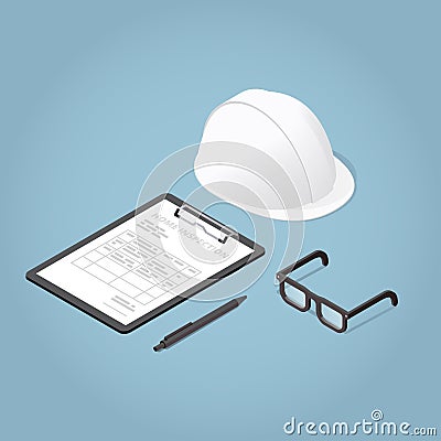 Isometric Concept Home Inspection Vector Illustration