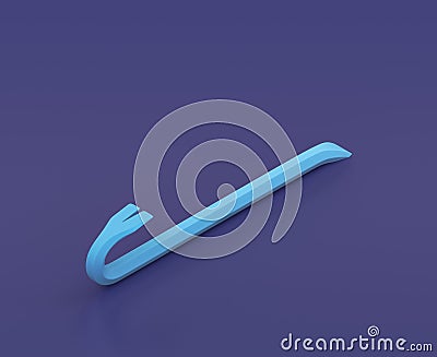 Isometric crowbar on blue background, single color workshop tool, 3d rendering Stock Photo