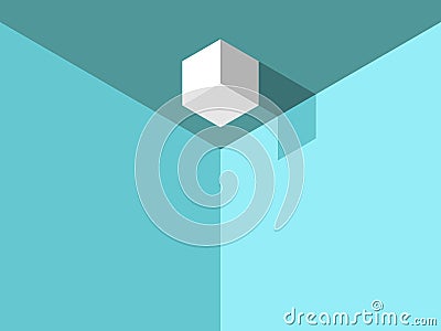 Isometric cube on ceiling Vector Illustration