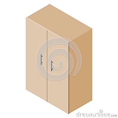 Isometric cupboard wardrobe Vector Illustration