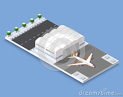 Isometric 3D airstrip Vector Illustration