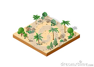 Isometric 3D park Vector Illustration