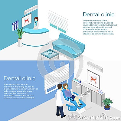 Flat interior of dentist`s office, Oral Radiology Stock Photo