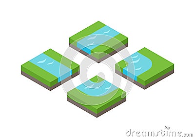 Isometric 3d land agriculture landscape vector illustration Vector Illustration