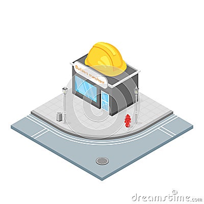 Isometric 3d vector hardware store. Vector Illustration