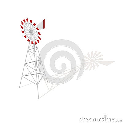 Isometric 3d vector illustration of farm windmill. Vector Illustration