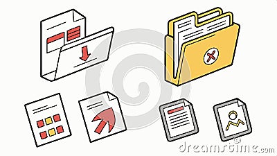 Isometric docs and mail vector, paperless office concept, digital correspondence art vector design Generative AI Vector Illustration