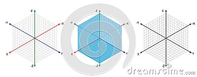 Isometric drawing a thirty degreesangle is applied to its sides. The cube opposite. Isometric Grid vector Vector Illustration