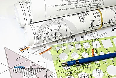 Isometric Drawings Stock Photo