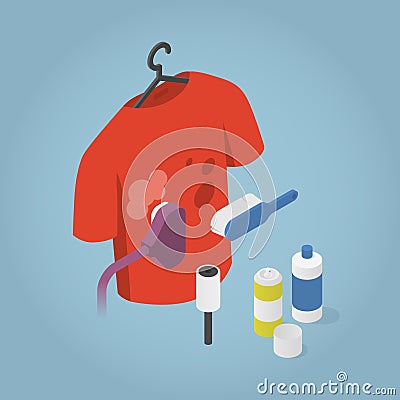 Isometric Dry Cleaning Illustration Vector Illustration