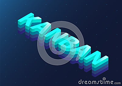 Kanban isometric 3d vector text. Illustration of agile Kanban board concept to organise work Vector Illustration