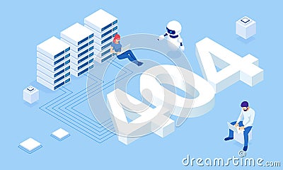 Isometric error 404 page layout vector design. The page you requested could not be found. Website 404 page creative Vector Illustration