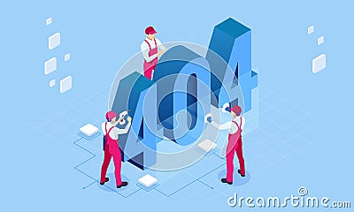 Isometric error 404 page layout vector design. The page you requested could not be found. Website 404 page creative Vector Illustration