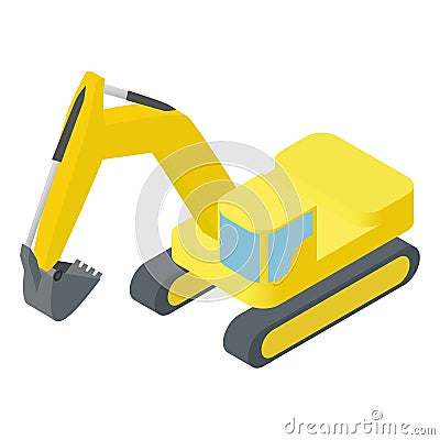 Isometric excavator ison Stock Photo