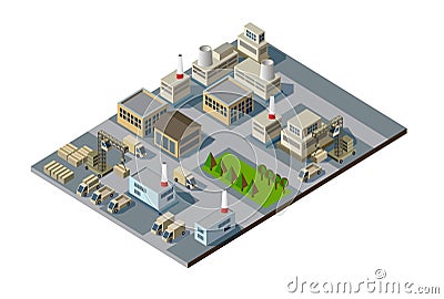 Isometric factory Vector Illustration