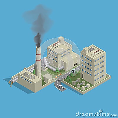 Isometric of factory. Vector illustration decorative design Vector Illustration