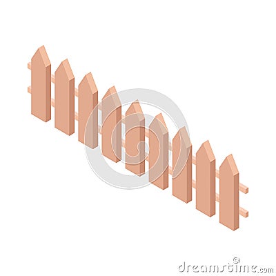 Isometric Fence Illustration Vector Illustration