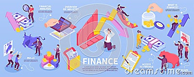 Isometric Finance Infographics Vector Illustration