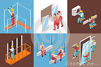 Isometric Fitter Design Concept Vector Illustration