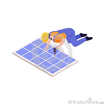 Isometric Fitter Illustration Vector Illustration