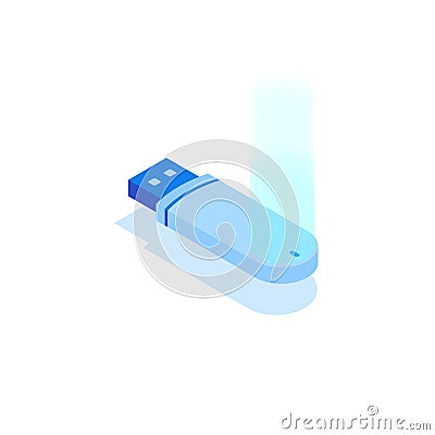 Isometric flash drive on a white background Vector Illustration