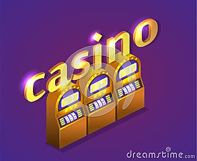 Isometric flat 3D isolated concept cutaway interior casino. Stock Photo