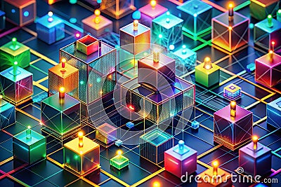 Unlocking the Power of Open Source An Isometric Illustration of Collaborative Programming and Free Software Development Cartoon Illustration