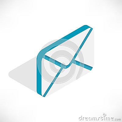 Isometric flat mail icon Vector Illustration