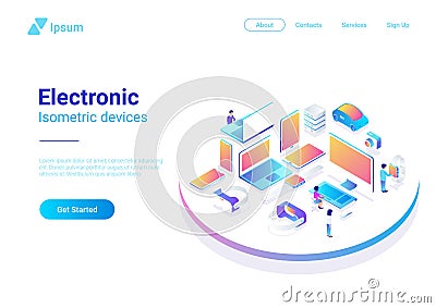 Isometric Flat ultraviolet: laptop computer monito Vector Illustration