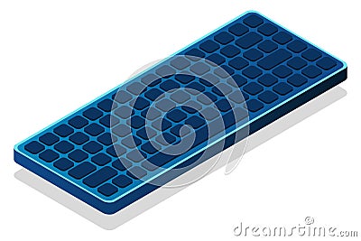 Isometric generic computer keyboard. Keyboard icon. Vector isometric illustration Vector Illustration