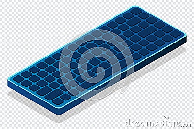 Isometric generic computer keyboard. Keyboard icon. Vector isometric illustration Vector Illustration