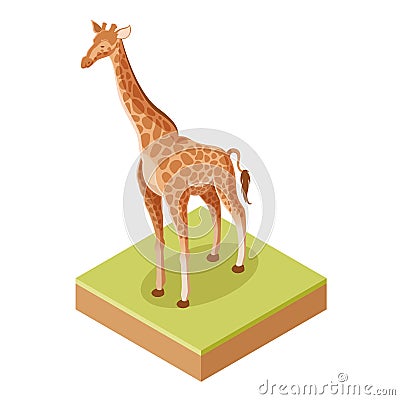 Isometric Giraffe icon Vector Illustration