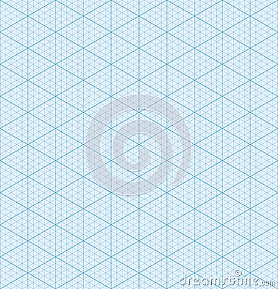 Isometric graph paper background. Seamless pattern. Vector illustration Vector Illustration