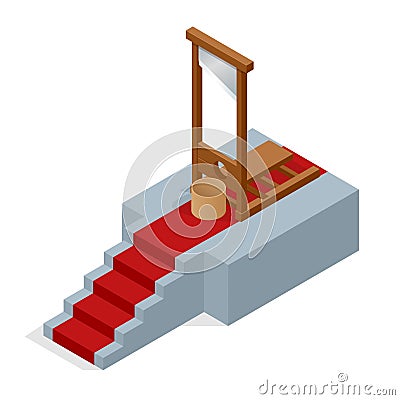 Isometric Guillotine vector Illustration Vector Illustration