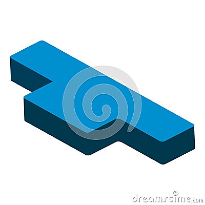 Isometric half rest musical note Vector Illustration