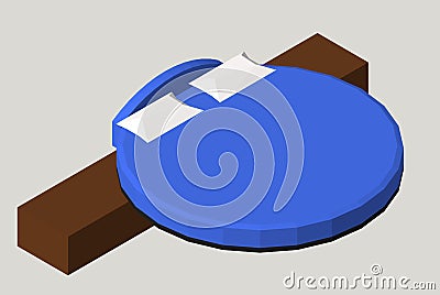 Isometric Home furniture - round bed. Interior element Bedroom. Vector illustration isolated on background. Vector Illustration