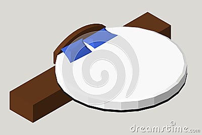 Isometric Home furniture - round bed. Interior element Bedroom. Vector illustration isolated on background. Vector Illustration