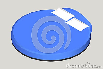 Isometric Home furniture - round bed. Interior element Bedroom. Vector illustration isolated on background. Vector Illustration